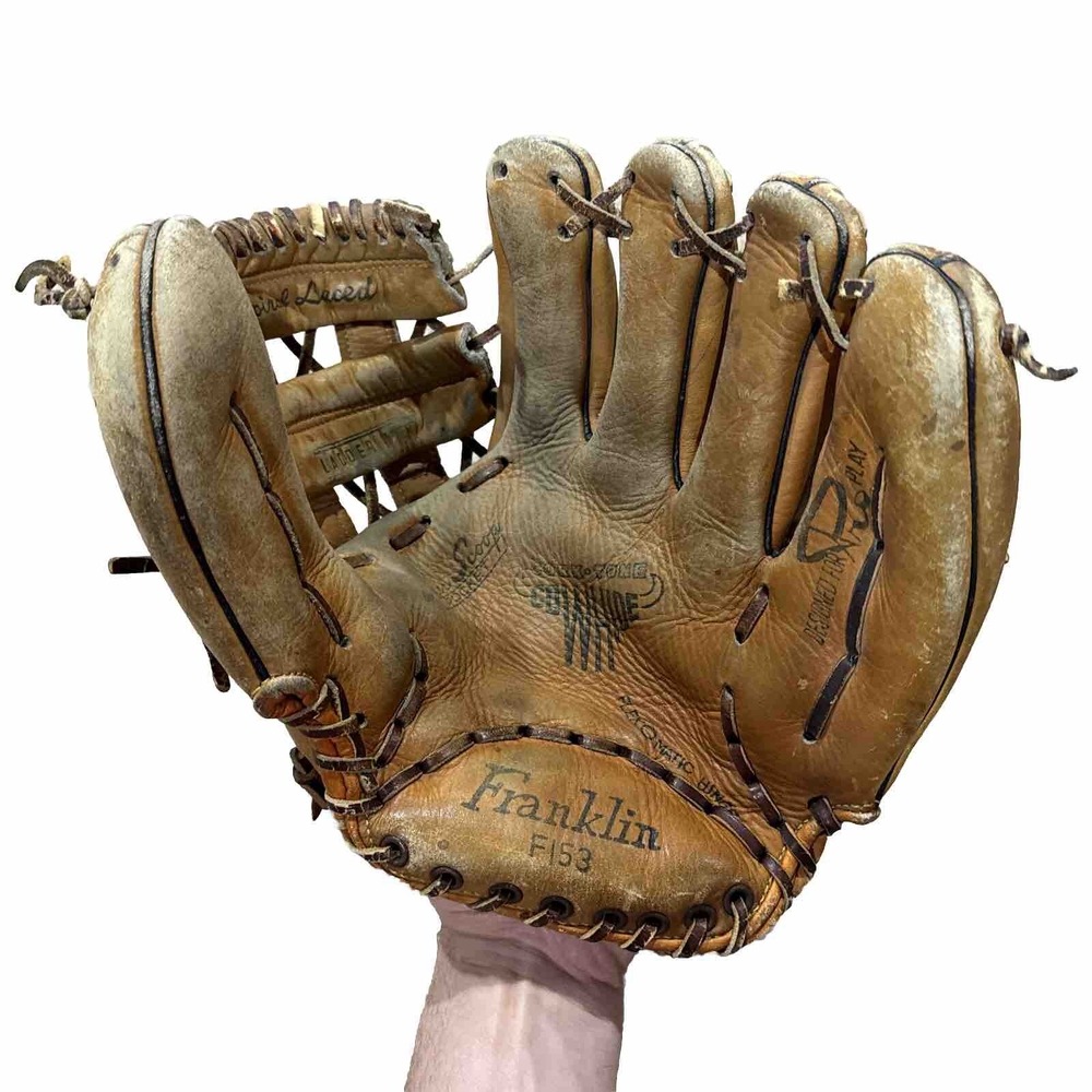 Vintage Franklin F153 Brown Leather Baseball Glove Flexomatic Horse & Cowhide